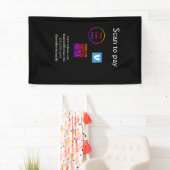 Banderoles Code QR Venmo scan pour payer ajouter logo médias  (En situation)