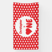 Banderoles Coeur 1er anniversaire (Verticale)