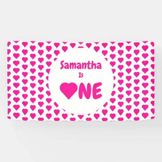 Banderoles Coeur 1er anniversaire (Horizontal)