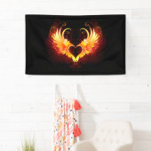 Banderoles Coeur de feu ange avec ailes (En situation)
