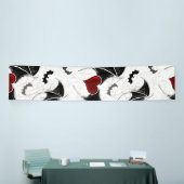 Banderoles Coeur d'Halloween avec ailes de chauve-souris noir (Salon professionnel)