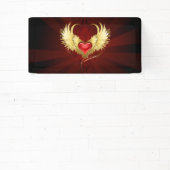 Banderoles Coeur rouge avec ailes d'or (Insitu)