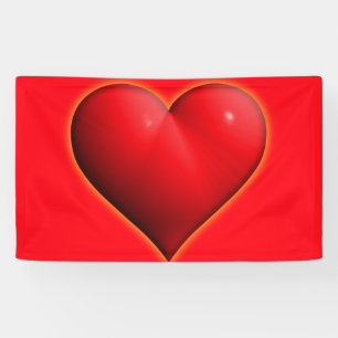 Banderoles Cœur Rouge Brillant 3D