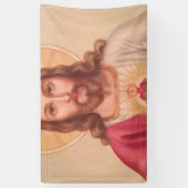Banderoles Coeur Sacré De Jésus Art Vintage (Vertical)