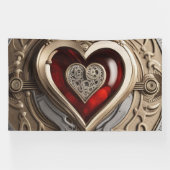 Banderoles Coeur Steampunk - Amour mécanique complexe (Horizontal)