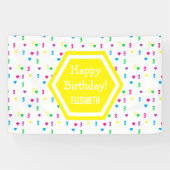 Banderoles Coeurs arc-en-ciel 3e anniversaire (Horizontal)