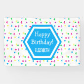 Banderoles Coeurs arc-en-ciel 4e anniversaire (Horizontal)