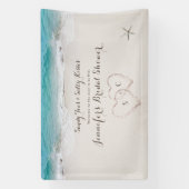 Banderoles Coeurs dans la plage de sable douche nuptiale accu (Verticale)