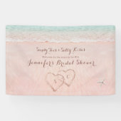 Banderoles Coeurs dans la plage de sable douche nuptiale accu (Horizontal)