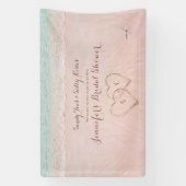 Banderoles Coeurs dans la plage de sable douche nuptiale accu (Verticale)