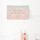 Banderoles Coeurs dans la plage de sable douche nuptiale accu (Insitu)