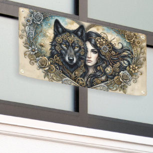Banderoles Cœurs d'Horlogerie : Le Lien Éternel du Loup et de