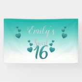 Banderoles Coeurs Et Numéros Turquoise (Horizontal)