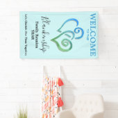 Banderoles Coeurs liés Famille Réunion Modèle vertical (En situation)