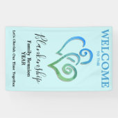 Banderoles Coeurs liés Famille Réunion Modèle vertical (Horizontal)