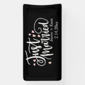 Banderoles COEURS Marié Scripts Noms Mariage Jour de mariage (Verticale)