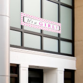 Banderoles Coeurs roses Motif C'est une fille (Bâtiment extérieur)