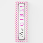 Banderoles Coeurs roses Motif C'est une fille (Vertical)