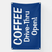 Banderoles COFFEE Drive-Thru Open! Banner (Verticale)