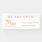 Banderoles Coiffeuse nom cuivre or blanc signe (Horizontal)