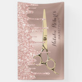 Banderoles Coiffeuse Styliste Rose Gold Parties scintillant D (Vertical)