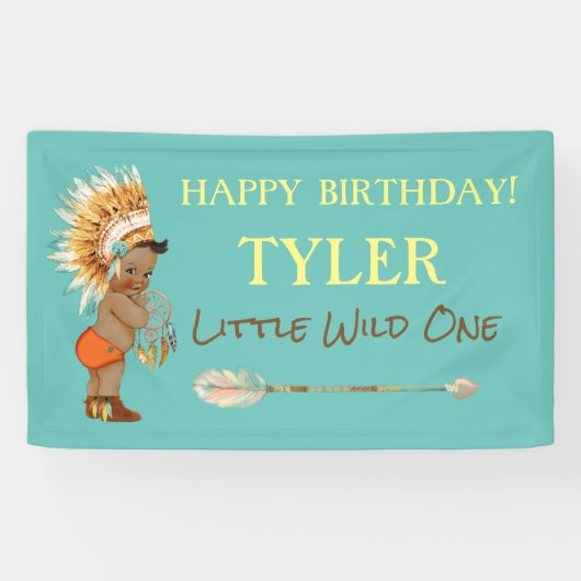 Banderoles Coiffure de garçon tribal ethnique Arrow amérindie (Horizontal)