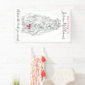 Banderoles Coiffure moderne Noir Blanc Vave Cheveux Rose Bow (En situation)