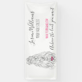 Banderoles Coiffure moderne Noir Blanc Vave Cheveux Rose Bow (Vertical)