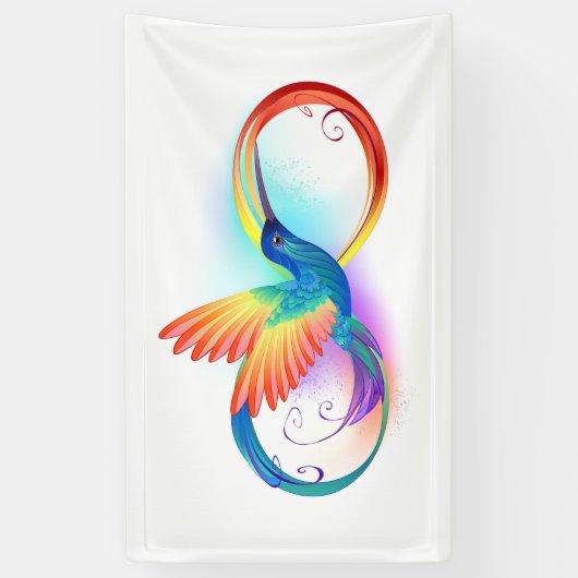 Banderoles Colibri arc-en-ciel avec symbole Infinity (Vertical)