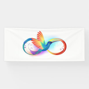 Banderoles Colibri arc-en-ciel avec symbole Infinity