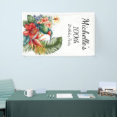 Banderoles Colibri floral tropical 100e anniversaire (Salon professionnel)