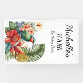 Banderoles Colibri floral tropical 100e anniversaire (Horizontal)