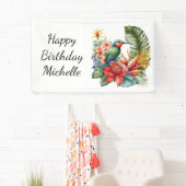 Banderoles Colibri floral tropical Nom de l'anniversaire (En situation)