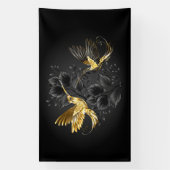 Banderoles Colibri noir et or (Verticale)