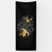 Banderoles Colibri noir et or (Vertical)