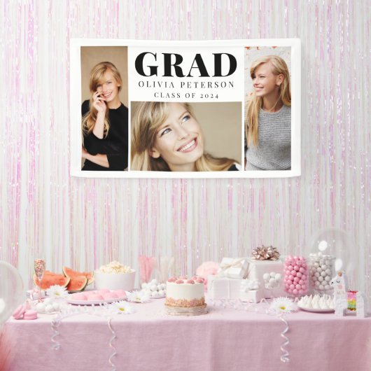 Banderoles Collage de photos Classe de diplômés de 2023 (Fête)