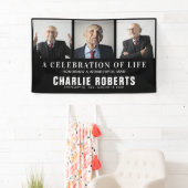 Banderoles Collage de photos funéraires modernes | Célébratio (En situation)