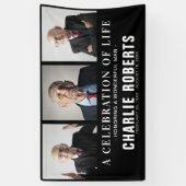 Banderoles Collage de photos funéraires modernes | Célébratio (Vertical)