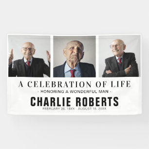 Banderoles Collage de photos funéraires modernes   Célébratio