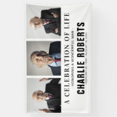 Banderoles Collage de photos funéraires modernes | Célébratio (Vertical)