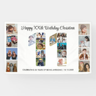 Banderoles Collage de photos numéro 11 pour la fête d'anniver