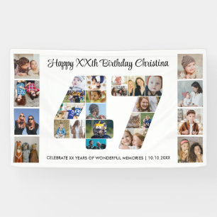 Banderoles Collage de photos numéro 47 pour la fête d'anniver