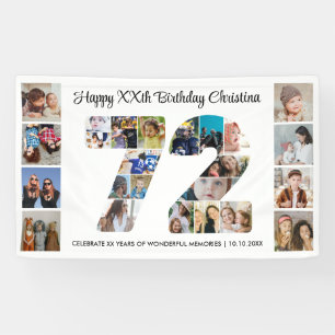 Banderoles Collage de photos numéro 72 pour la 72e fête d'ann