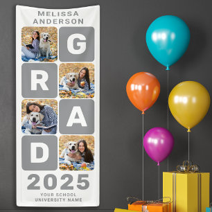 Banderoles Collage de photos personnalisées Gras Graduation t