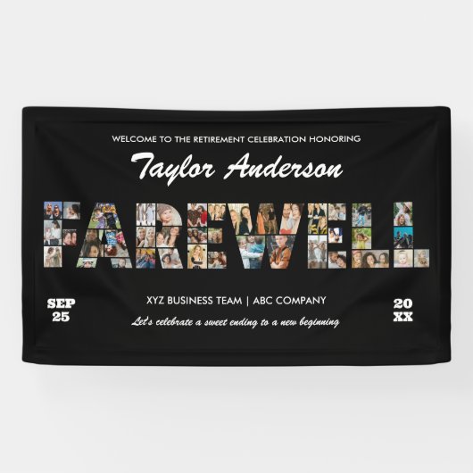 Banderoles Collage de photos pour la fête d'adieu d'un collèg (Horizontal)
