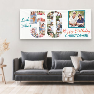 Banderoles Collage de photos pour les 50 ans Joyeux Anniversa