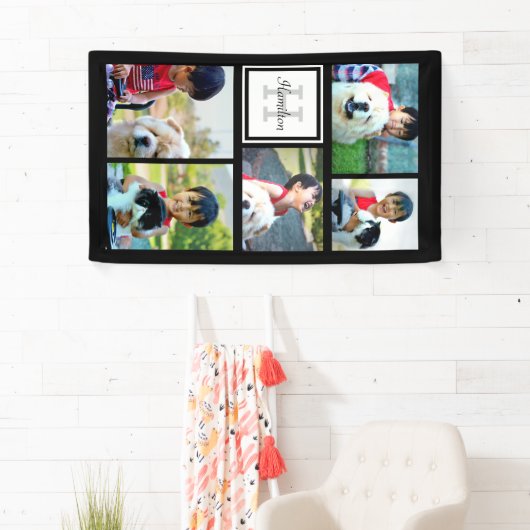 Banderoles Collage décoré d'un monogramme fait sur commande (En situation)