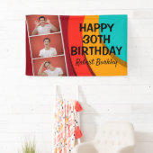 Banderoles Collage photo Abstrait moderne | Anniversaire (En situation)