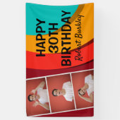 Banderoles Collage photo Abstrait moderne | Anniversaire (Vertical)