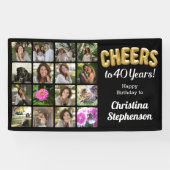 Banderoles Collage photo de 40e anniversaire (Horizontal)